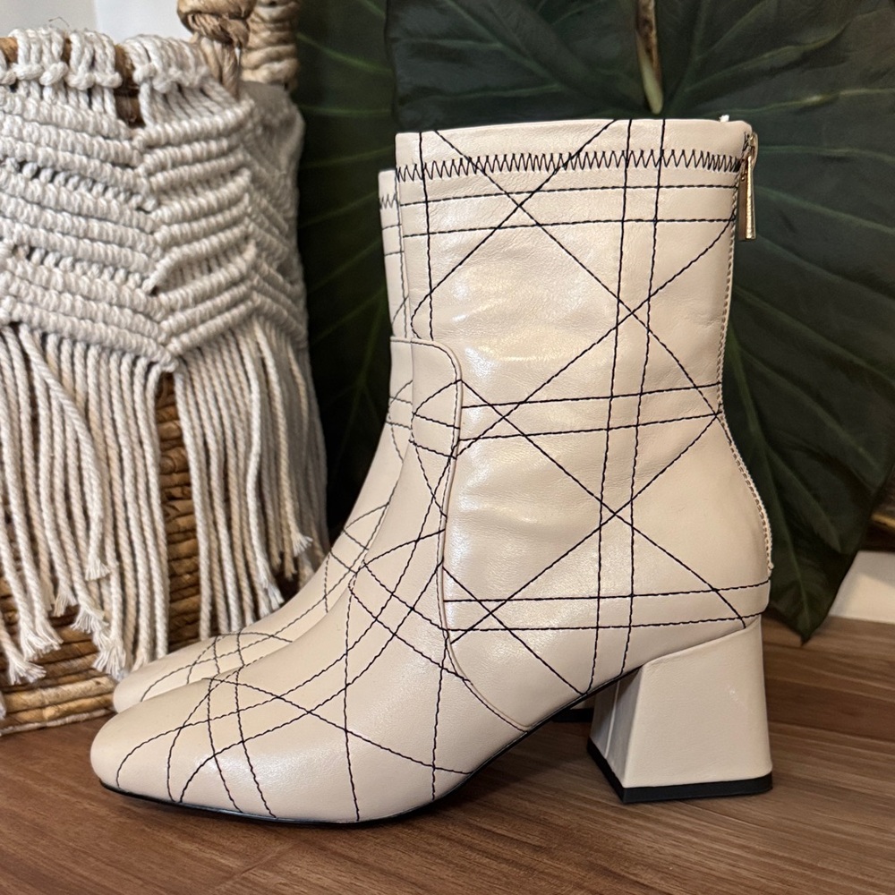 Elegant Cream Ankle Boots